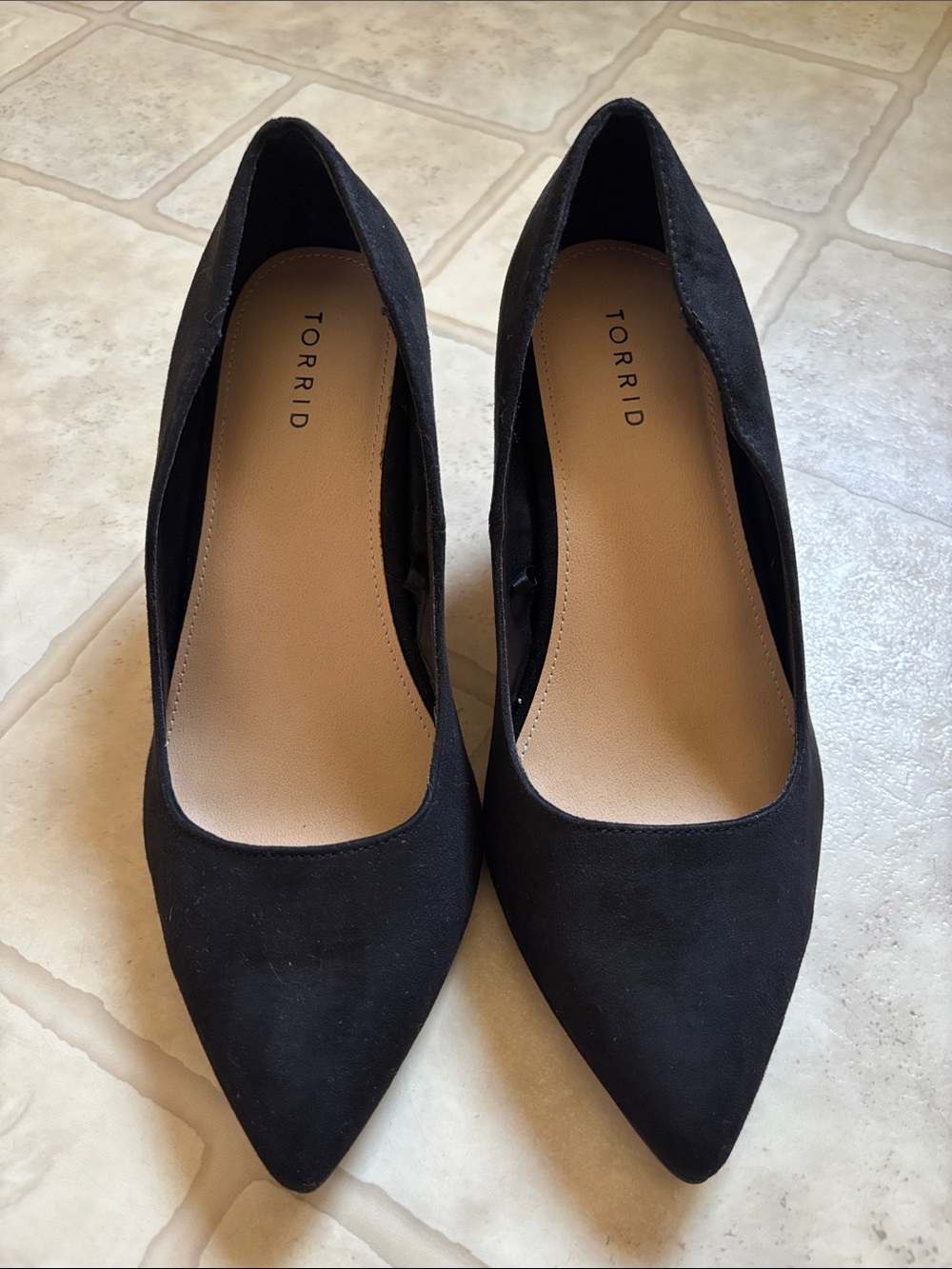 Torrid 10.5WW Classic Black Pointed-Toe Pumps - Women's Dress Heels